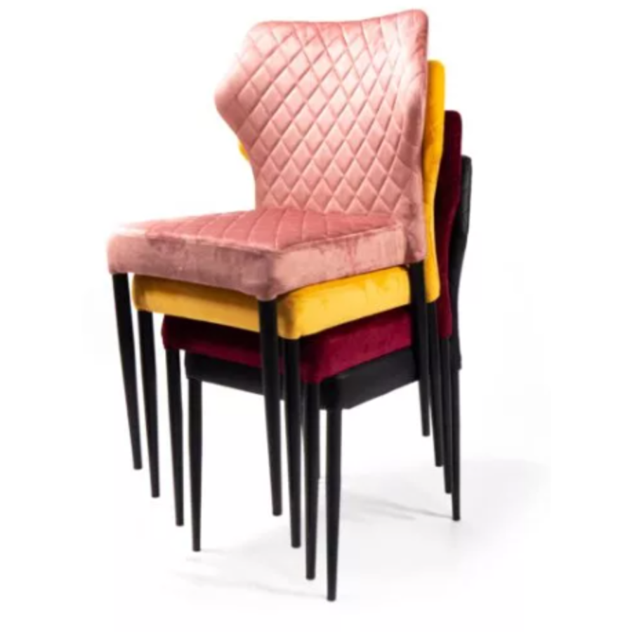 Chaise Louis | Simili cuir | 49x57,5x81,5cm | Jaune