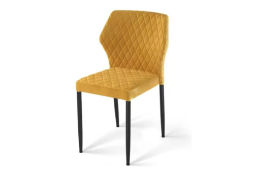  HorecaTraders Chaise Louis | Simili cuir | 49x57,5x81,5cm | Jaune 
