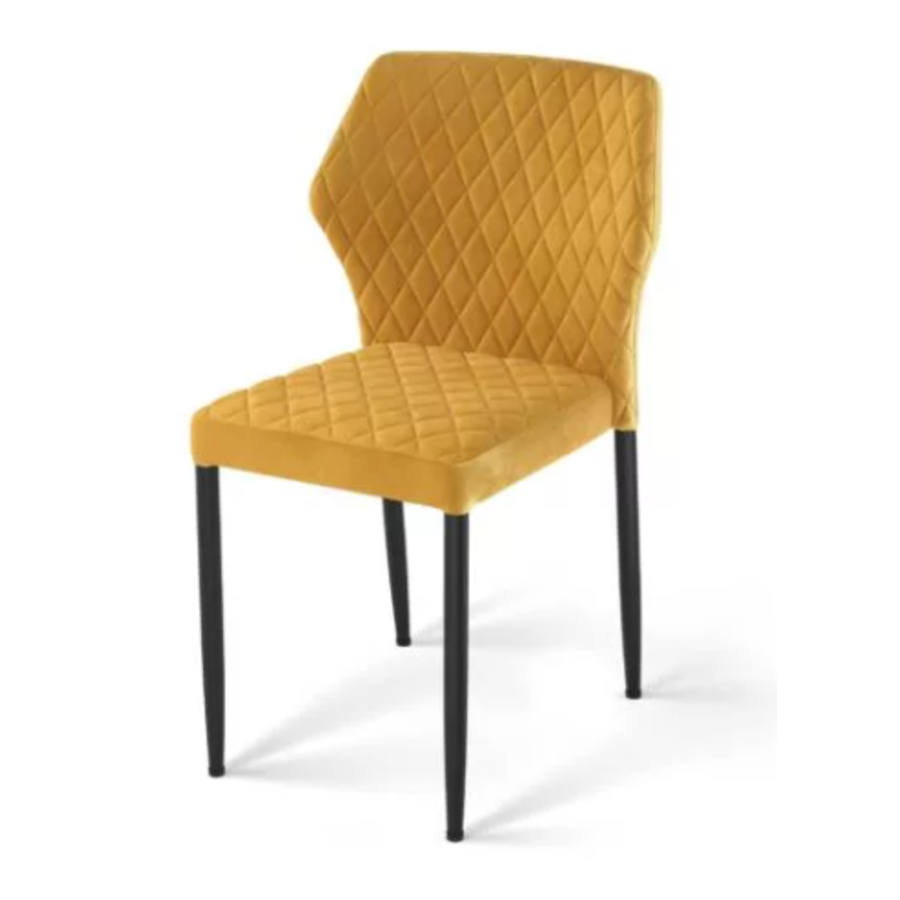 Chaise Louis | Simili cuir | 49x57,5x81,5cm | Jaune