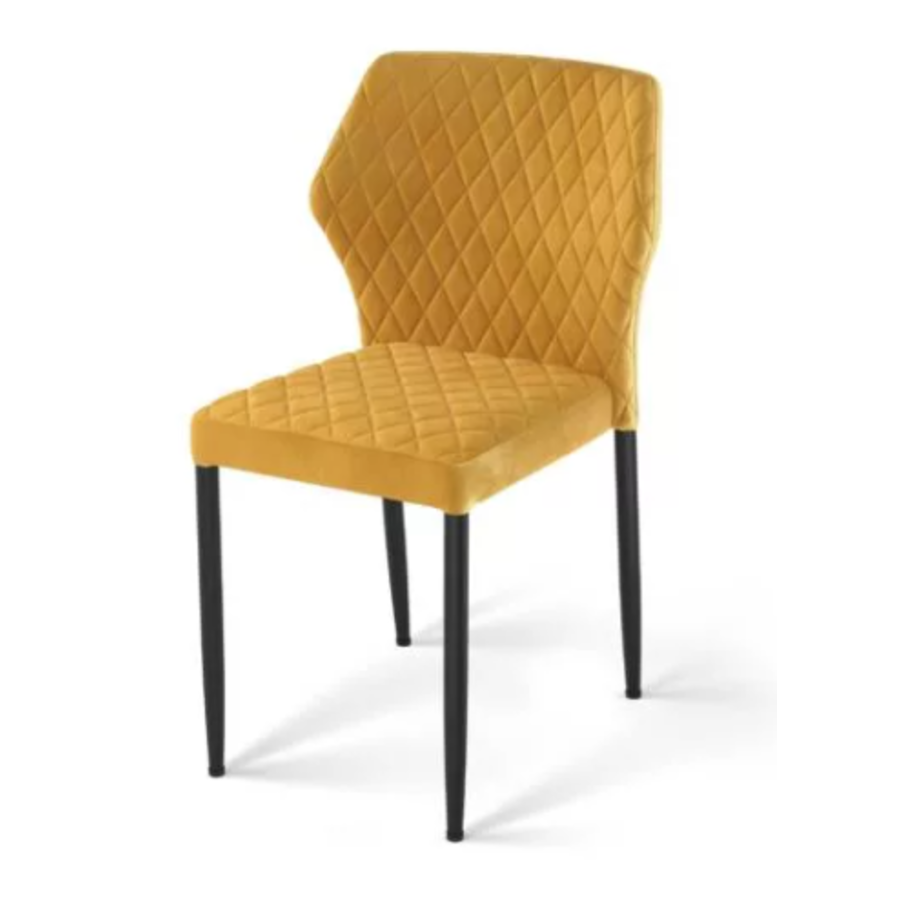 Louis Chair | Leatherette | 49x57.5x81.5cm | Yellow