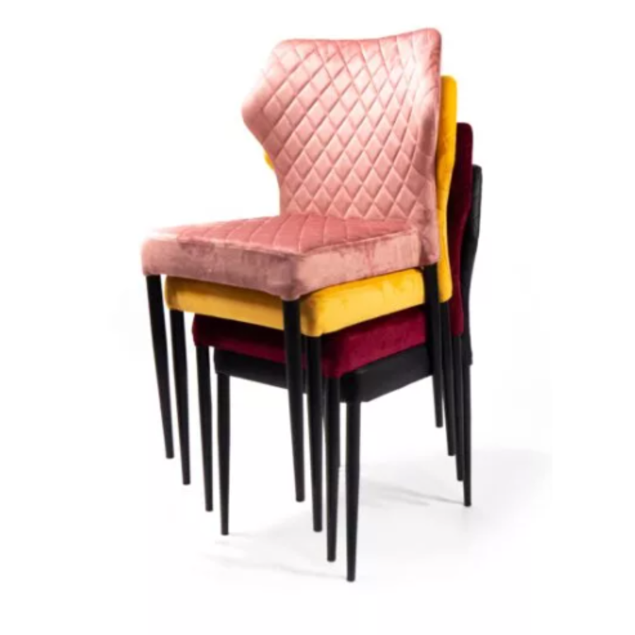 Chaise Louis | Simili cuir | 49x57,5x81,5cm | Noir | Résistant au feu