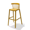 HorecaTraders Bar stool Windson | Plastic | 56x55x103cm | Yellow