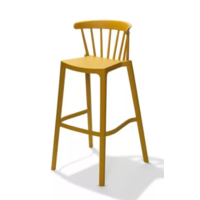 Bar stool Windson | Plastic | 56x55x103cm | Yellow