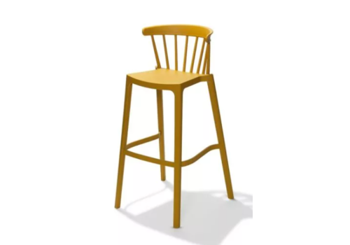  HorecaTraders Bar stool Windson | Plastic | 56x55x103cm | Yellow 