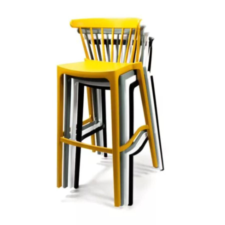 Barstool Windson | Plastic | 56x55x103cm | Yellow