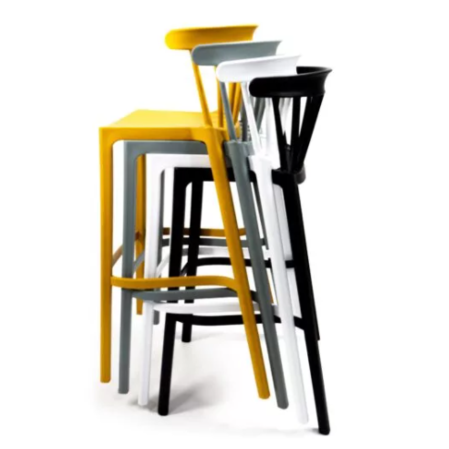 Bar stool Windson | Plastic | 56x55x103cm | Yellow