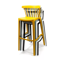 Barstool Windson | Plastic | 56x55x103cm | Gray