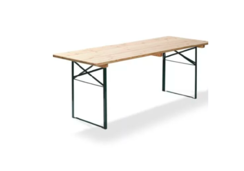  HorecaTraders Beer Table | Green | Wood | 220x50x78 cm 