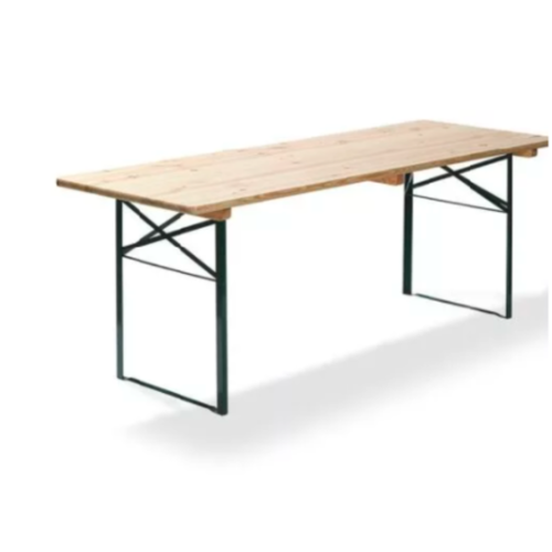  HorecaTraders Beer Table | Green | Wood | 220x50x78 cm 