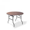 HorecaTraders Dining table | Round | Wood | Aluminum bumper | Ø122 cm | 76 cm