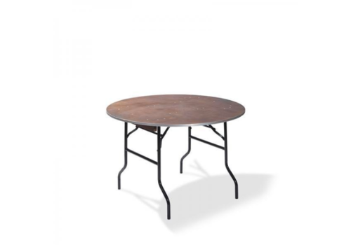  HorecaTraders Dining table | Round | Wood | Aluminum bumper | Ø122 cm | 76 cm 