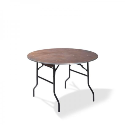  HorecaTraders Dining table | Round | Wood | Aluminum bumper | Ø122 cm | 76 cm 