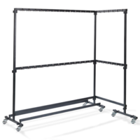 Mobile wardrobe without hooks | Black | 60x192x200 cm