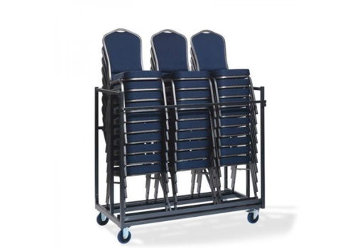  HorecaTraders Trolley Stoelen | 76x151x120 cm | Capaciteit 30 