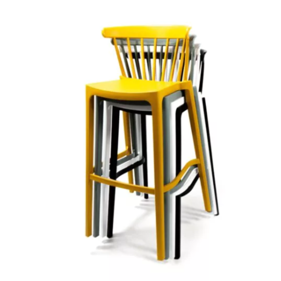 Bar stool Windson | Plastic | 56x55x103cm | White