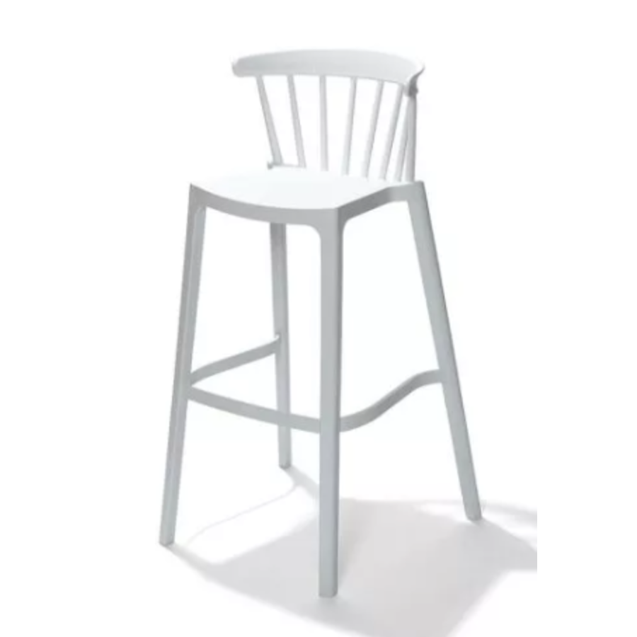 Tabouret de bar Windson | Plastique | 56x55x103cm | Blanc