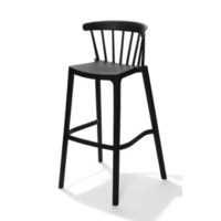 Windson Bar Stool | Plastic | 56x55x103cm | Black