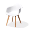 HorecaTraders Chaise Keeve | Bois et plastique | 61x61,5x83cm | Blanc