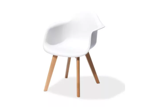  HorecaTraders Chaise Keeve | Bois et plastique | 61x61,5x83cm | Blanc 