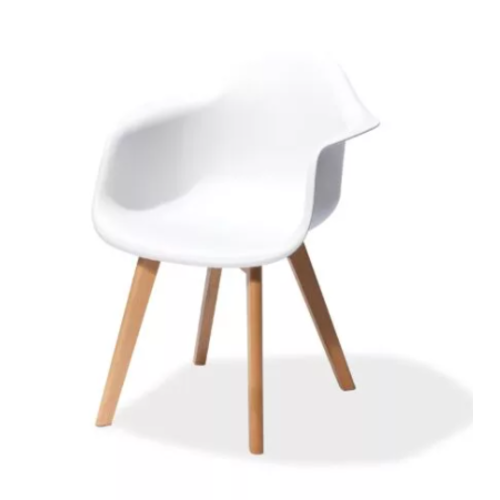  HorecaTraders Keeve Stuhl | Holz & Kunststoff | 61x61,5x83cm | Weiß 