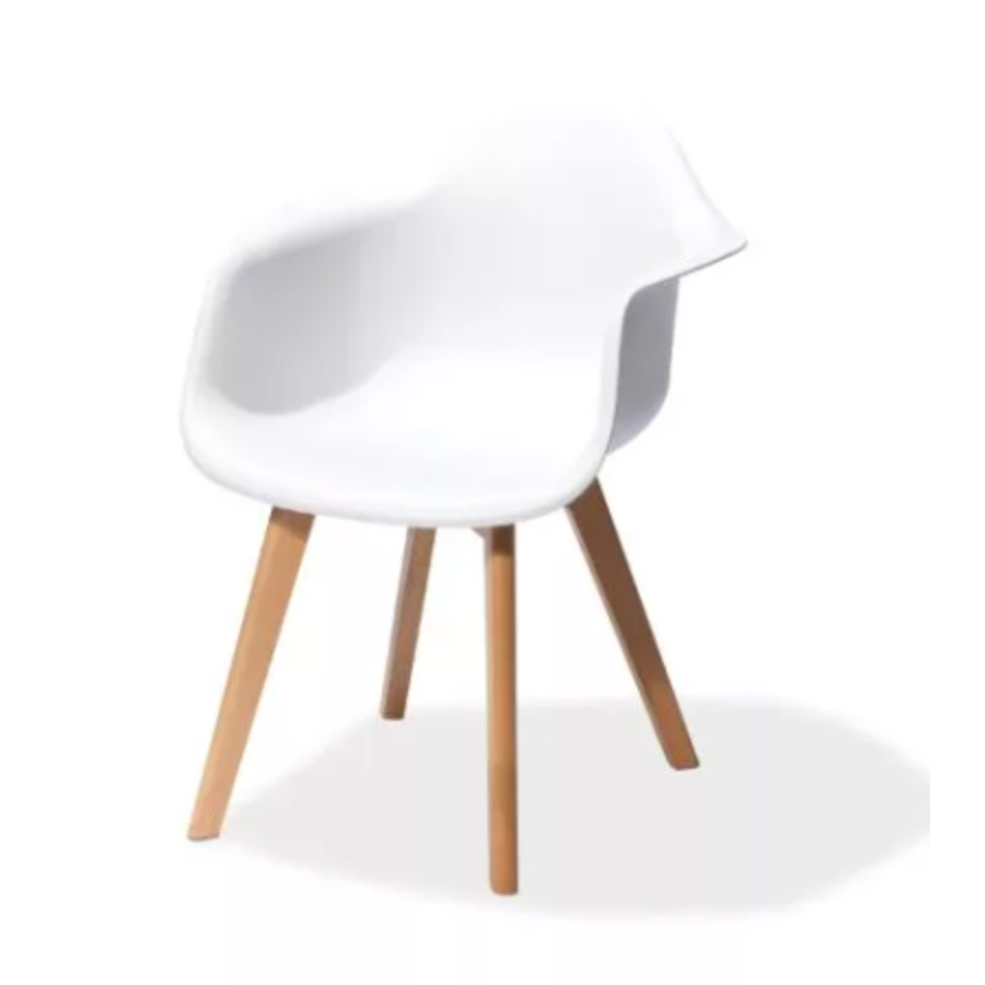 Chaise Keeve | Bois et plastique | 61x61,5x83cm | Blanc