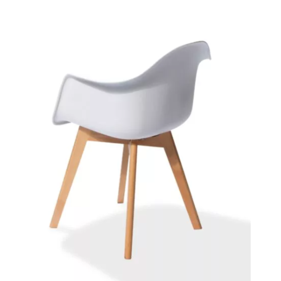 Chaise Keeve | Bois et plastique | 61x61,5x83cm | Blanc