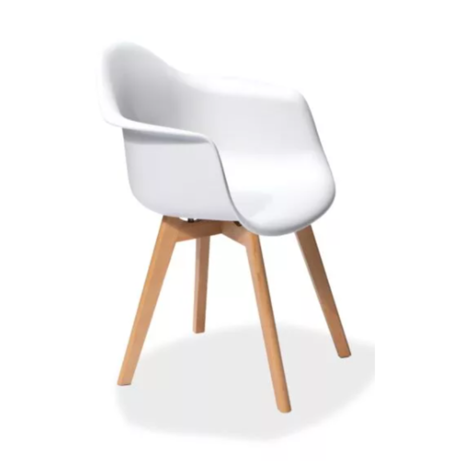 Chaise Keeve | Bois et plastique | 61x61,5x83cm | Blanc