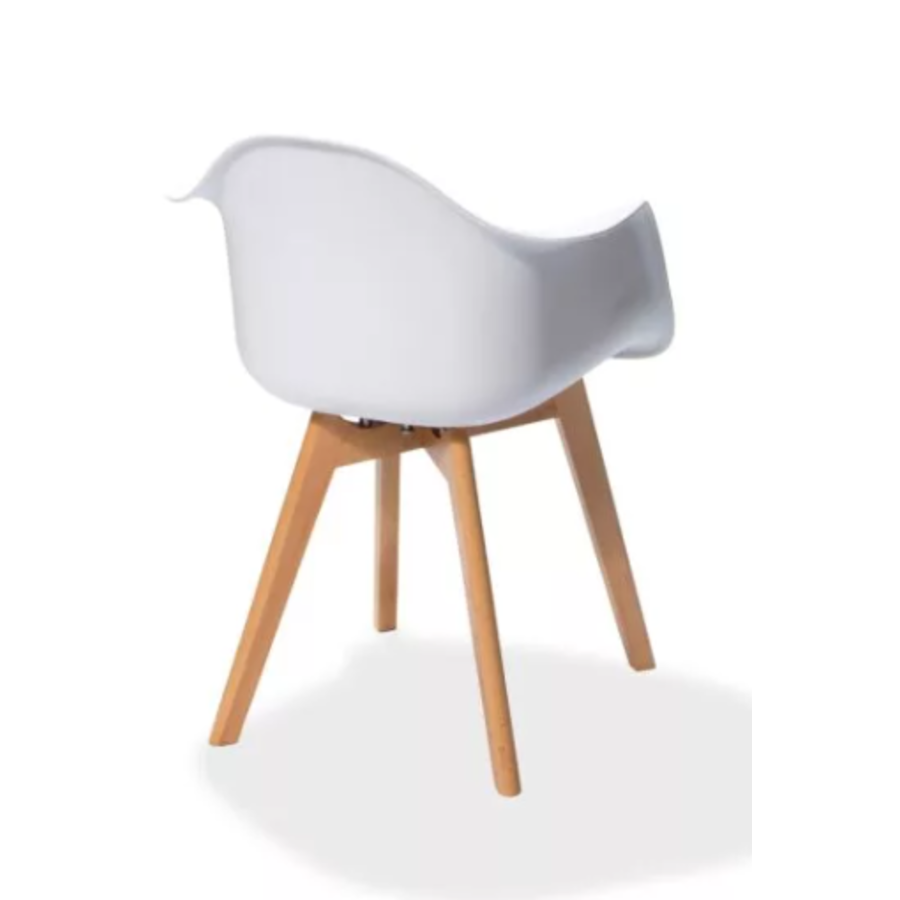 Chaise Keeve | Bois et plastique | 61x61,5x83cm | Blanc