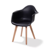 HorecaTraders Chaise Keeve | Bois et plastique | 61x61,5x83cm | Noir