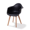 HorecaTraders Keeve Chair | Wood & Plastic | 61x61.5x83cm | Black