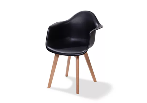  HorecaTraders Chaise Keeve | Bois et plastique | 61x61,5x83cm | Noir 