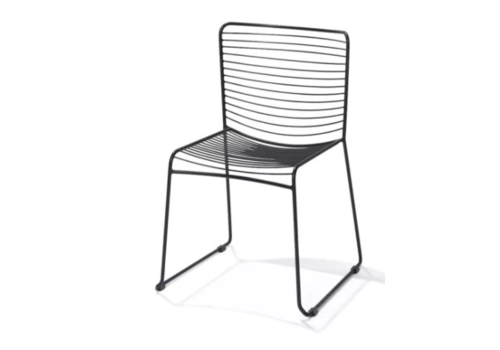  HorecaTraders Wire Steel Chair | Black | 51x52x78cm 