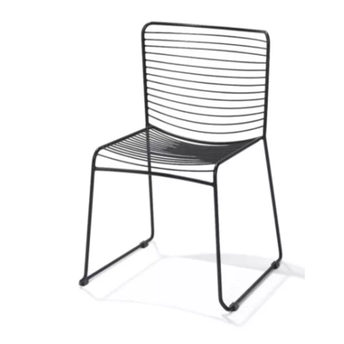  HorecaTraders Wire Steel Chair | Black | 51x52x78cm 