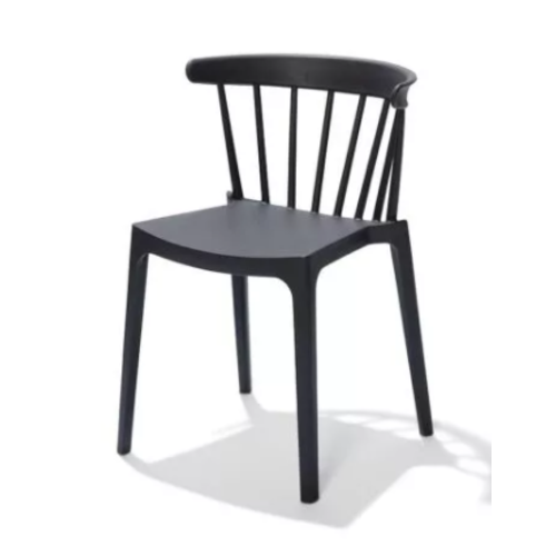  HorecaTraders Stuhl Windson | Kunststoff | Grau | 54x53x75cm 