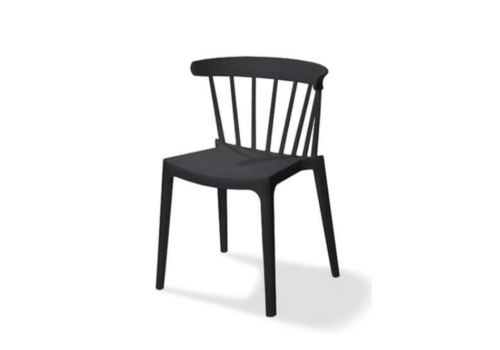  HorecaTraders Chair Windsor | Plastic | Black | 54x53x75cm 