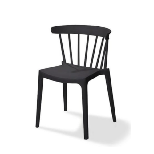  HorecaTraders Stuhl Windson | Kunststoff | Schwarz | 54x53x75cm 