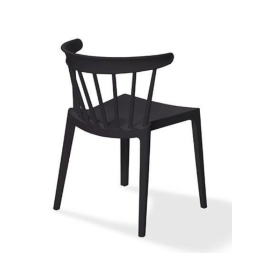 Chair Windsor | Plastic | Black | 54x53x75cm