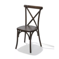 Chaise à dossier croisé | Marron | 48x47x88cm
