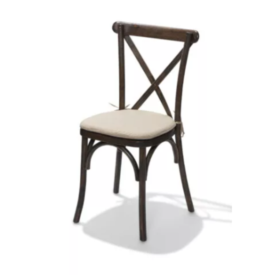 Chaise à dossier croisé | Marron | 48x47x88cm