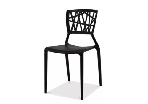  HorecaTraders Chair Webb | Plastic | Black | 43x47x84cm 