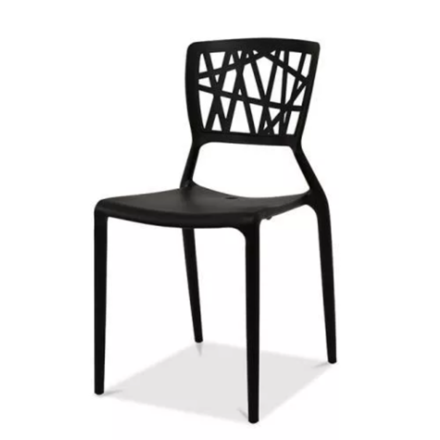 Chair Webb | Plastic | Black | 43x47x84cm