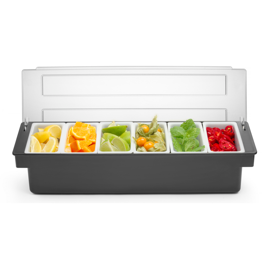 Ingredients Holder | Plastic | 6 Containers | 48x15x10 cm