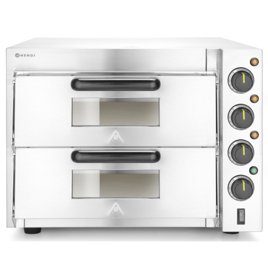 Compact pizza oven | stainless steel | 2 room | 230V | 3000W