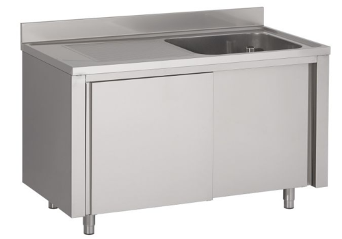  Combisteel Sink with sliding doors | stainless steel | 140x70x85 cm 