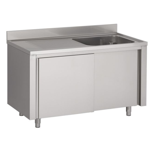  Combisteel Sink with sliding doors | stainless steel | 140x70x85 cm 