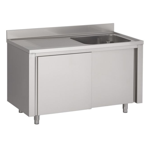  Combisteel Sink with sliding doors | Stainless steel | 140x70x85 cm 