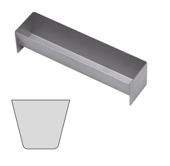 Emga | pate/terrinevorm , driehoek,met deksel, RVS, (h)4 x 30 x 6 cm