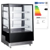 Refrigerated display case Black | 3 Glass Shelves | Available in 3 Sizes