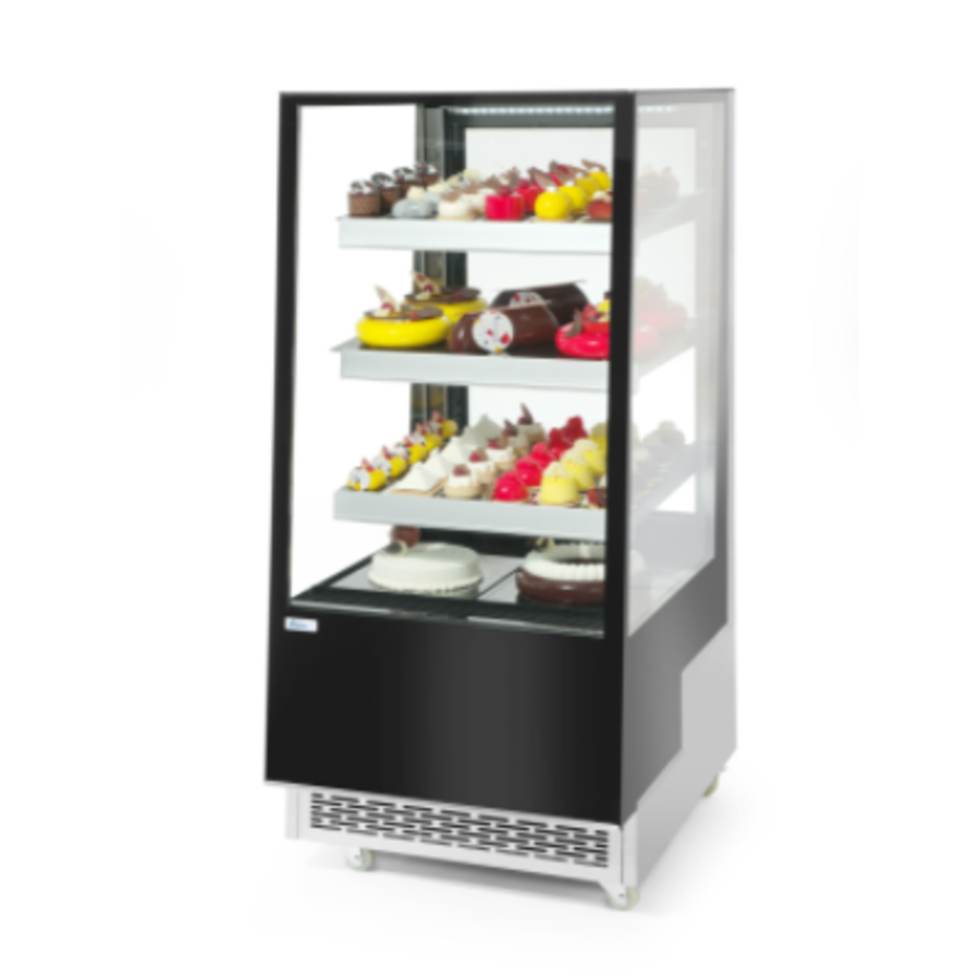 Vitrine réfrigérée noire | 3 étagères en verre | Disponible en 3 tailles