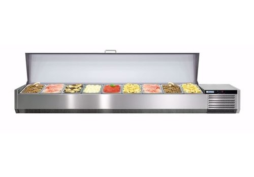  Afinox Set-up display case Refrigerated GN 1/1 | Stainless Steel Lid | 200x39.5x26cm 